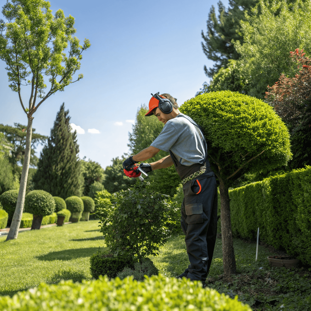 Neatly trimmed bushes
